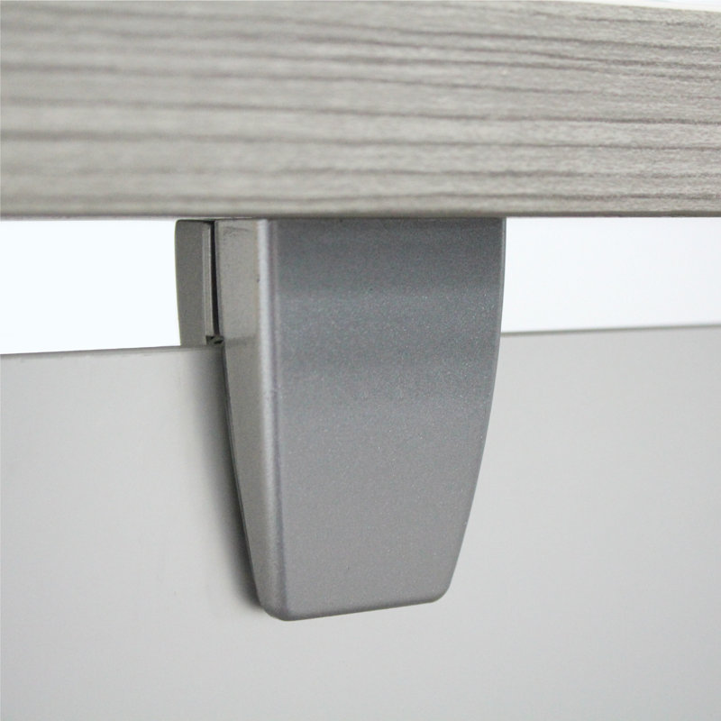 Frosted Acrylic Desk Mounted Modesty Panel, 18" H x 48" W x 0.63" D, Aluminum, Frosted