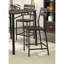 Black Metal Frame Counter Height Dining 5Pc Set Wooden Set Table Top Counter Height Dining Table 4X High Chairs Dining Room