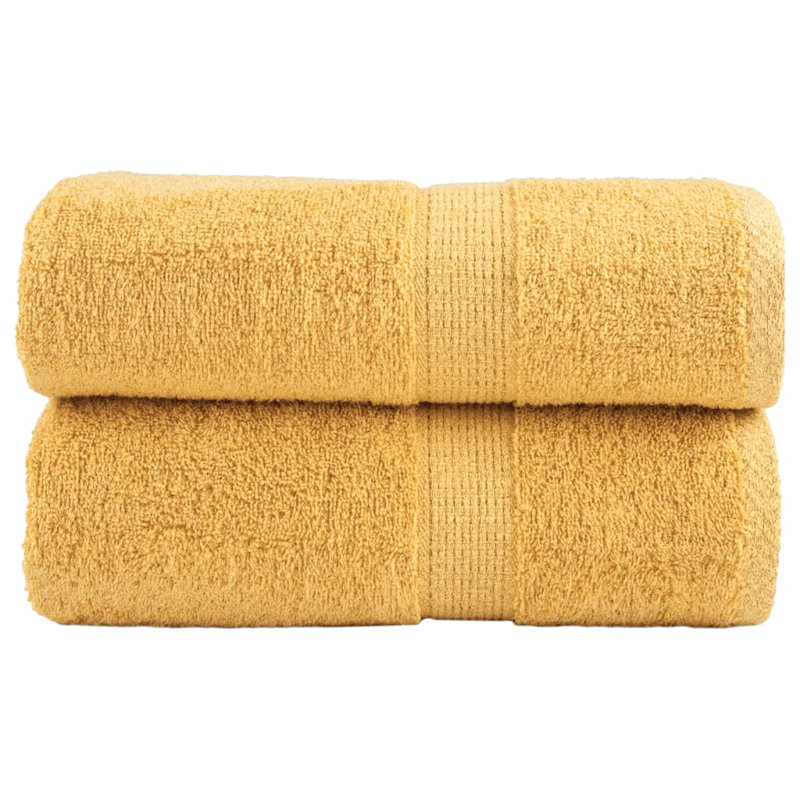 Premium Bath Towels SOLUND 2Pcs 600Gsm, Gold, Hand Towels - 2 Pack