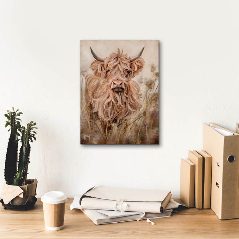«Highland Cow» par Ashley Bradley, art mural, H 16 po x l 12 po