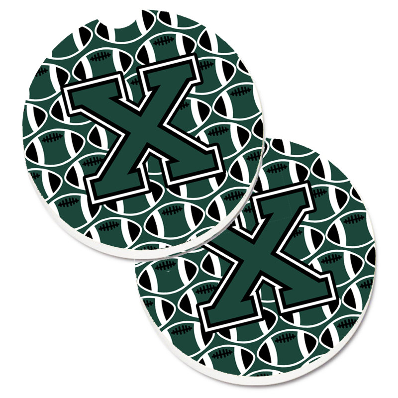 Sous-verre de football, X, Vert / blanc