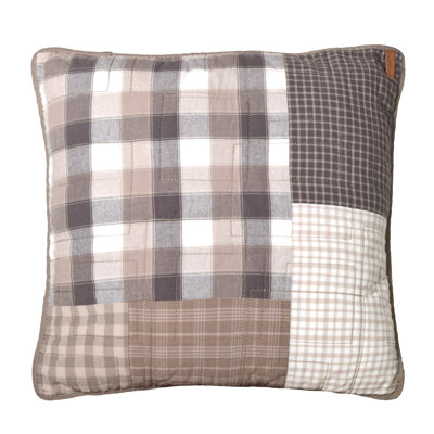 Donna Sharp Smoky Square Pieced Cotton Quilted Throw Pillow