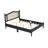 Mid Century Platform Bed with Rattan Headboard, Pine Wood Bed Frame with High Clearanc and Underbed Storage, Weight Capacity 600 lbs, No Box Spring Needed, Black, Queen-1403086871-1403086870