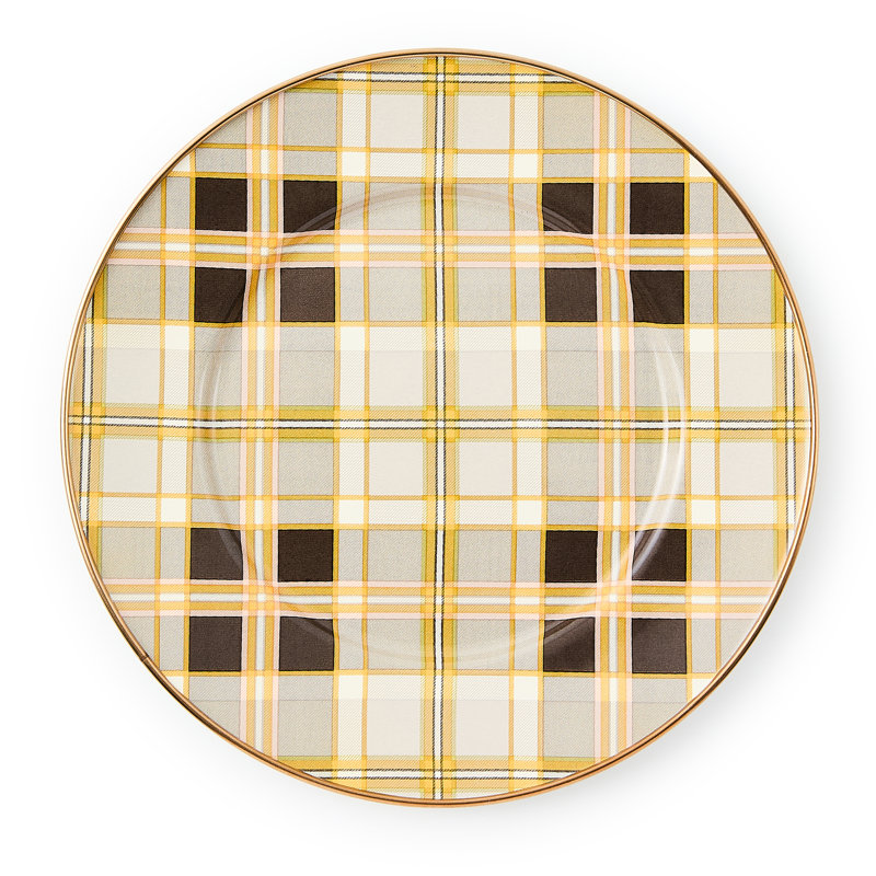 Mocha Check Tartan Mocha Salad Plate