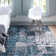 Tapis bleu/gris