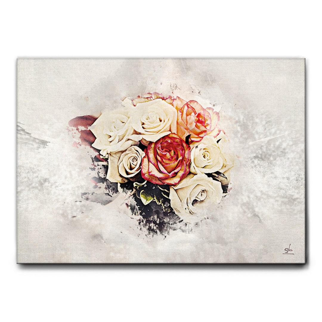 Leinwandbild Abstract Flowers Roses von Giallobus