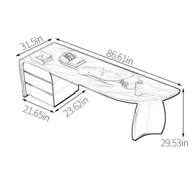 Bureau, H 29,53 po x l 86,61 po x P 31,5 po