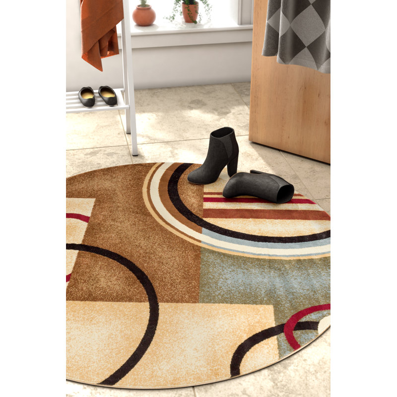 Vahig Geometric Area Rug, Round 160cm