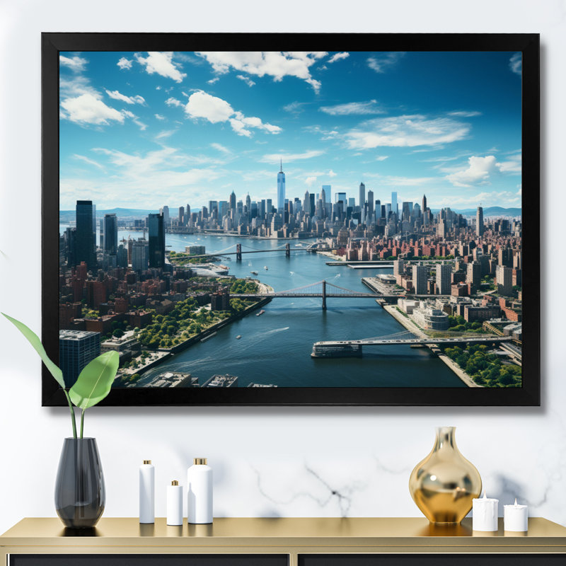 «Cityscape Of Nyc Usa I - City Buildings», reproduction sur toile encadrée, H 30 po x l 40 po x P 1,5 po, Toile tendue