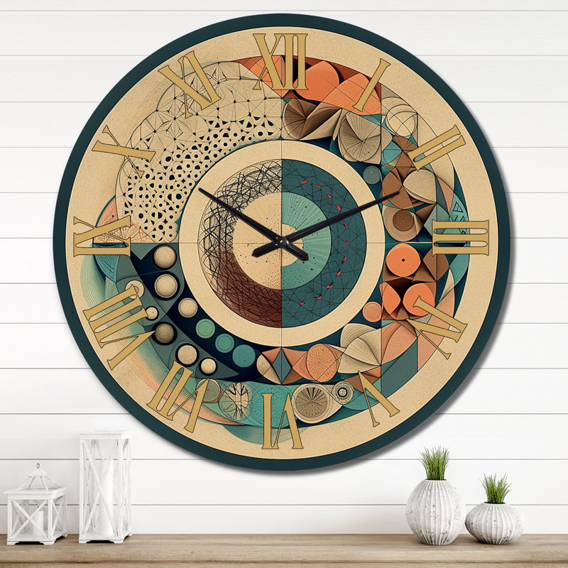 The Great Mystery Vintage Mandala Illustration V Metal Wall Clock, Extra Large