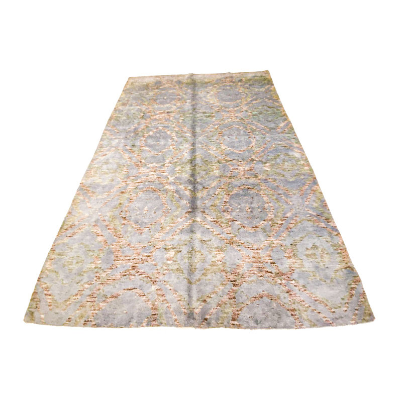 Tapis contemporain bleu et vert 7 x 10 7 po