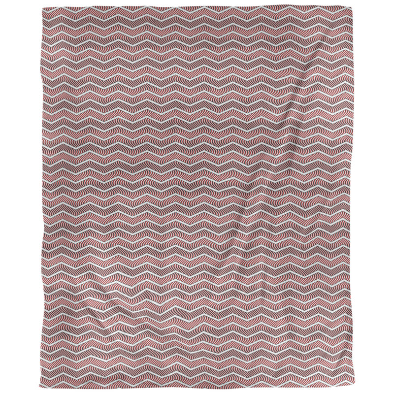 Tissu ondulé, Rouge, L 54 po x l 36 po, Coton peigné pima