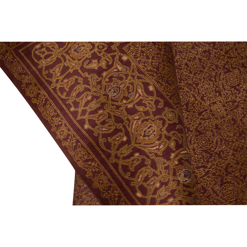 Tapis rouge / brun de haute qualité noué à la main
