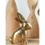 Figurines de lapin doré, décor de lapin en bois, ensemble de 2 petites figurines de lapin de Pâques, décorations de Pâques rétro, décorations de lapin pour la maison, décor de printemps, cadeau