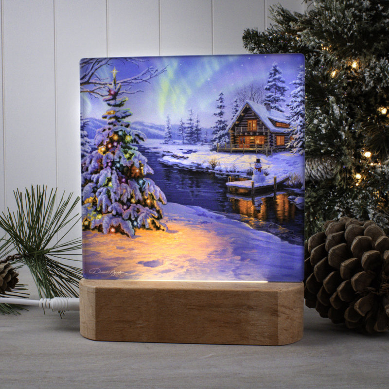 Woodland Christmas Cabin Night Light