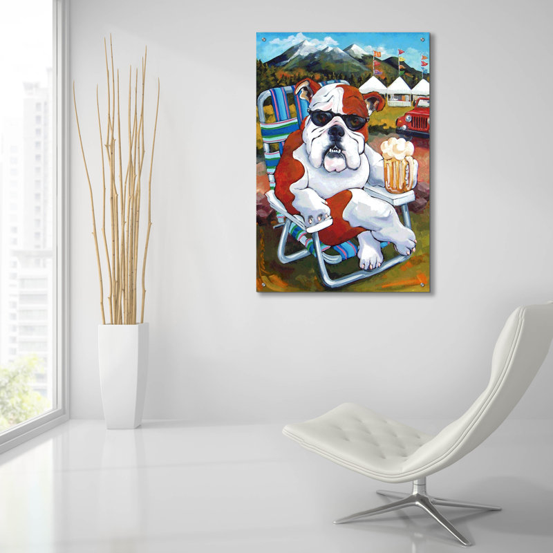 «Bully For Beer Fest» par CR Townsend, art mural en verre acrylique, H 36 po x l 24 po x P 0,2 po