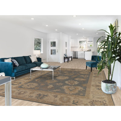 Tapis turc gris Oushak 9x12