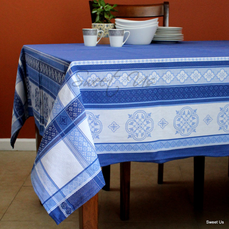 Nappe carrée en coton français, 116 po x 62 po
