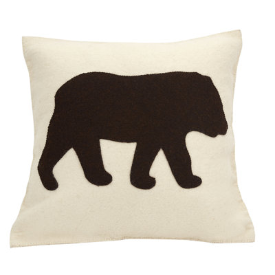 Hand Felted Wool Pillow - Bear Silhouette - 20"
