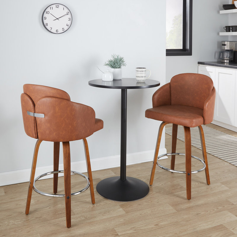 Tabouret de comptoir, Brown Seat/Brown Frame