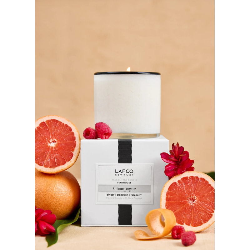 House & Home Champagne Scented Jar Candle, 3" H x 3" W x 3" D