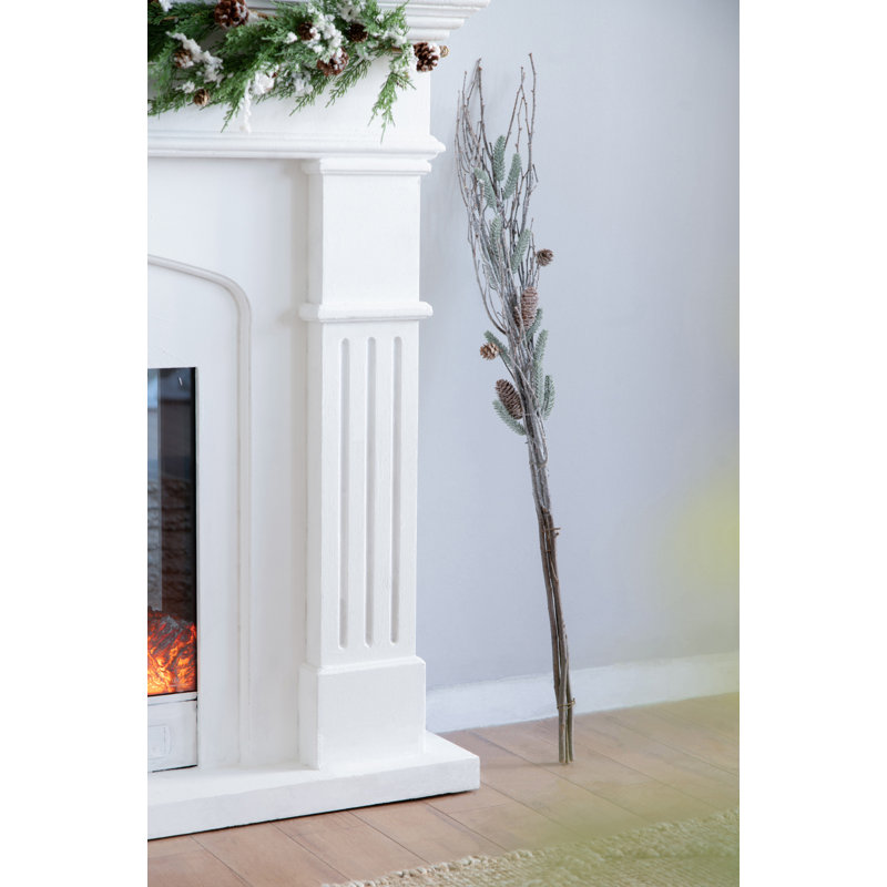Snowy Twig Bundle - Set of 6 - 45" - Green/Brown