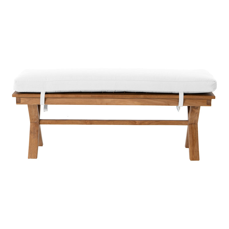 Burra Outdoor Teak Bench, White