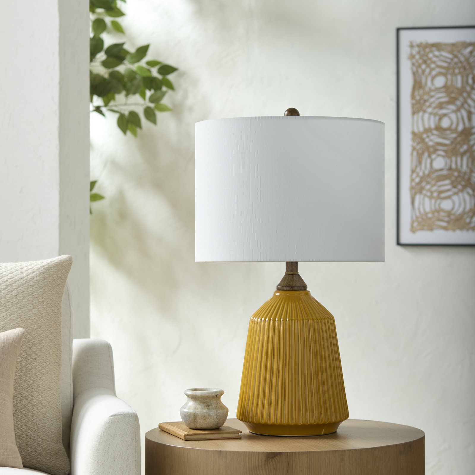 Teasley Ceramic Table Lamp, Yellow