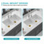 Évier de cuisine à double cuve en porcelaine réfractaire à double cuve encastrable 32 po x 19 po x 10 po