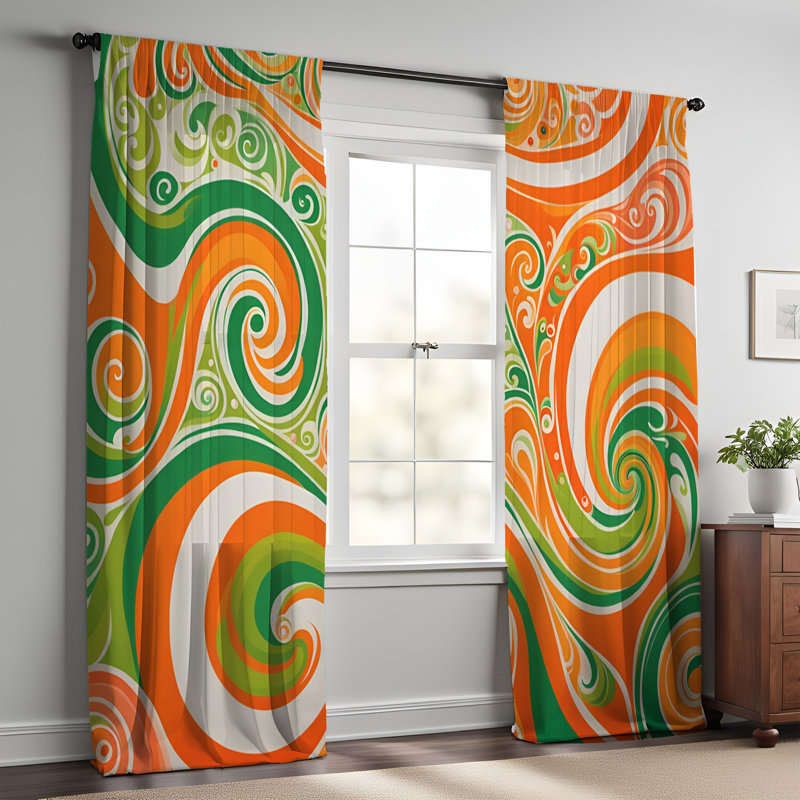Paire de rideaux semi-transparents en polyester Eleigha, L 20 po x L 61 po