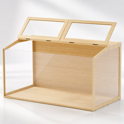 Couvercle de 47,2 pouces en bois avec cage à hamster avec panneaux en verre trempé à mâcher et lumières DEL clair