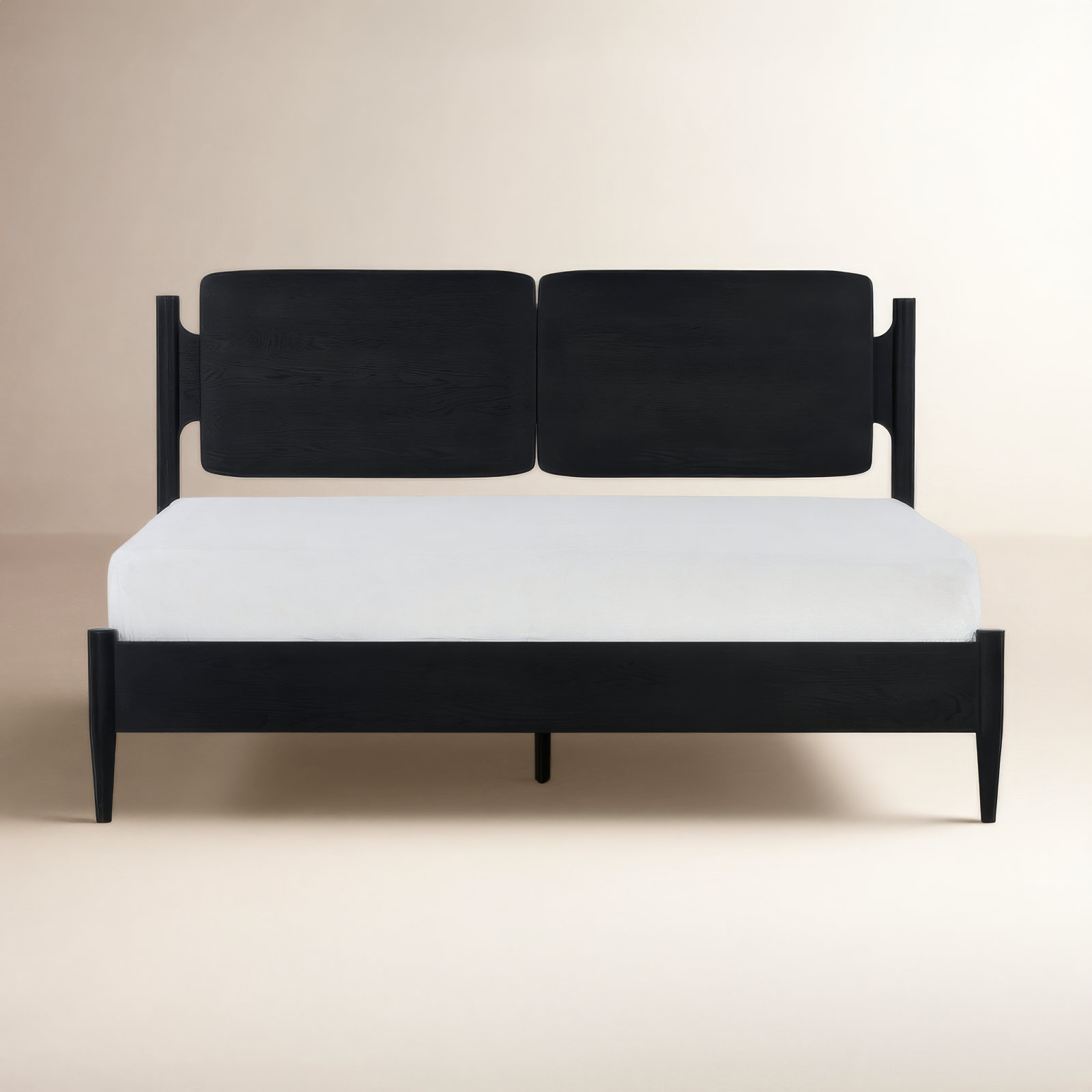 Lukowski Solid Wood Bed, Black, Queen