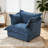 Plush Navy Upholstered Chenille Accent Chair with Oversized Cloud Cushions-346721711