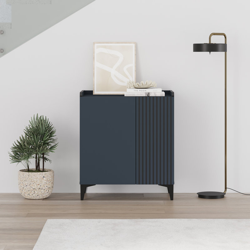 Olie Modern Accent Cabinet With Fluted Doors Storage Organizer For Entryway, Living Room, Bedroom