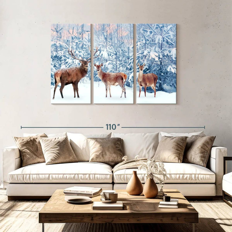 Deer In Winter, 48" H x 74" W