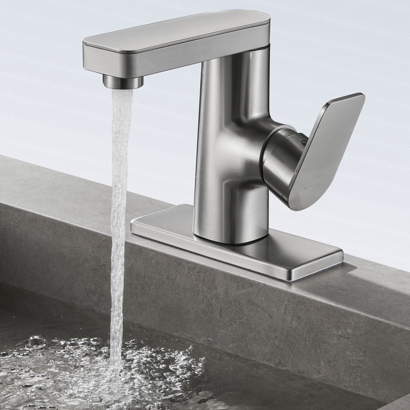 Single Hole Bathroom Faucet with Drain Assembly, Nickel