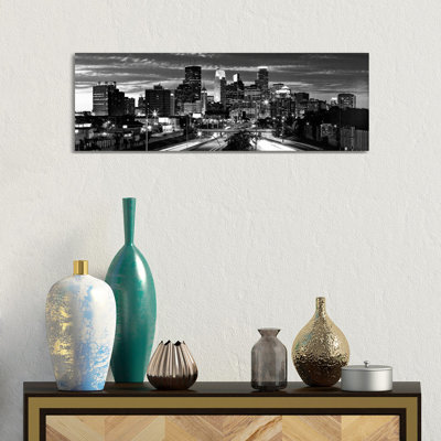 Minneapolis Skyline Cityscape - Wrapped Canvas Panoramic Print