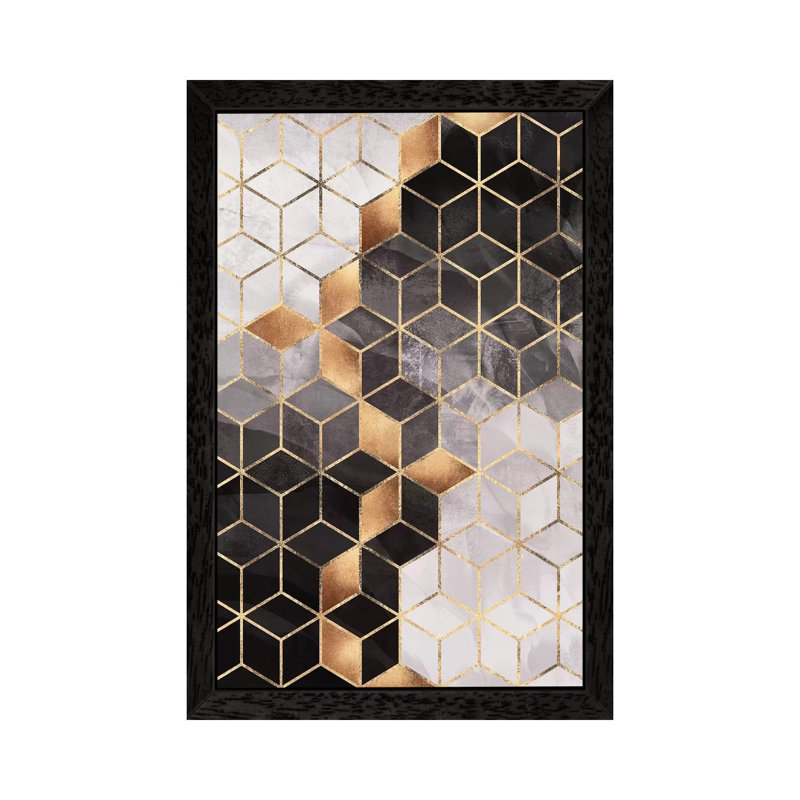 Smoky Cubes I - Print on Canvas, Black Framed, 152.5 cm H x 101.5 cm W