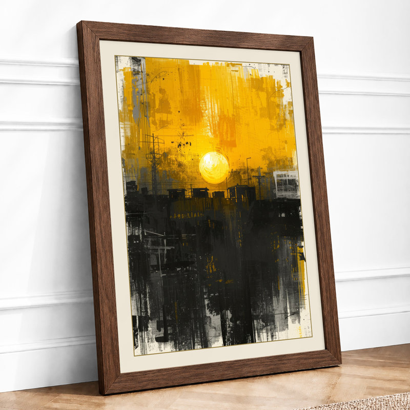 Sun Over City Modern - Framed Print, A1 - 84.1 x 59.4 cm, Walnut