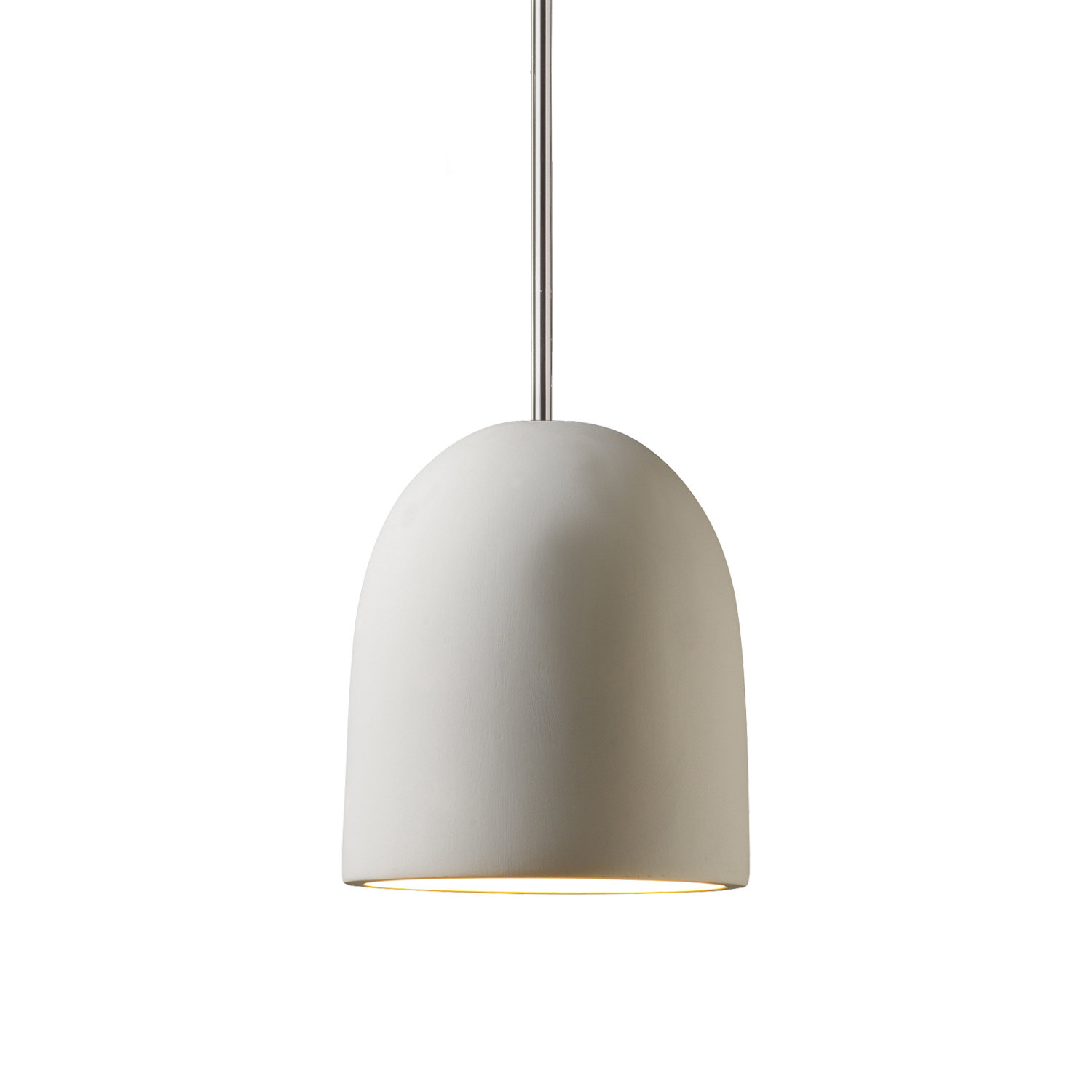 Joya Single Light Ceramic Dimmable Pendant, Polished Chrome, Bisque