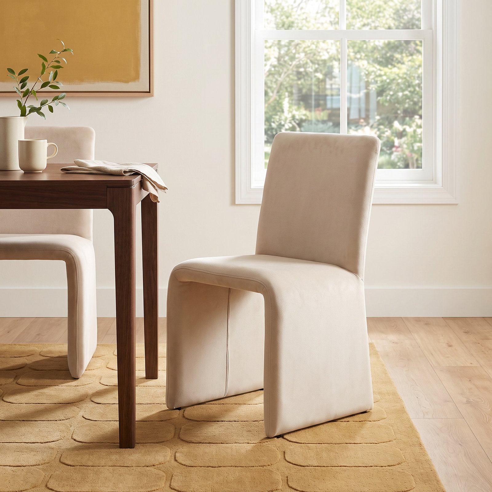 Odelia Velvet Dining Chair, Sand