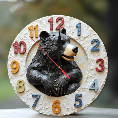 Horloge murale ours noir