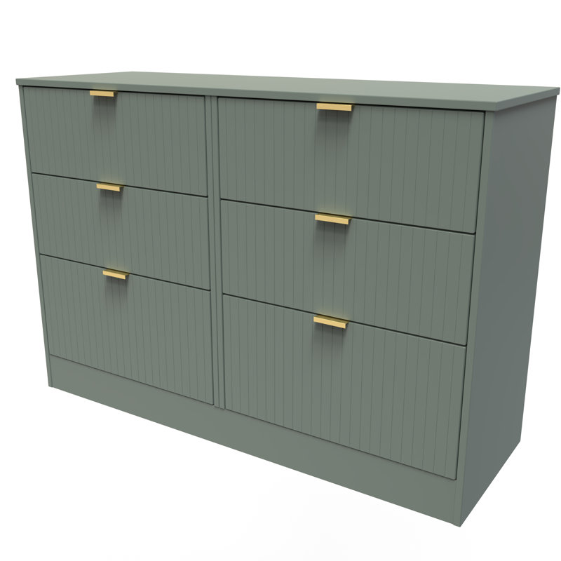 115cm W 6 - Drawer Chest of Drawers, Green