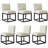  19" H Modern Linen Upholstered Dining Chairs With Metal Frame, Cream-1549926122