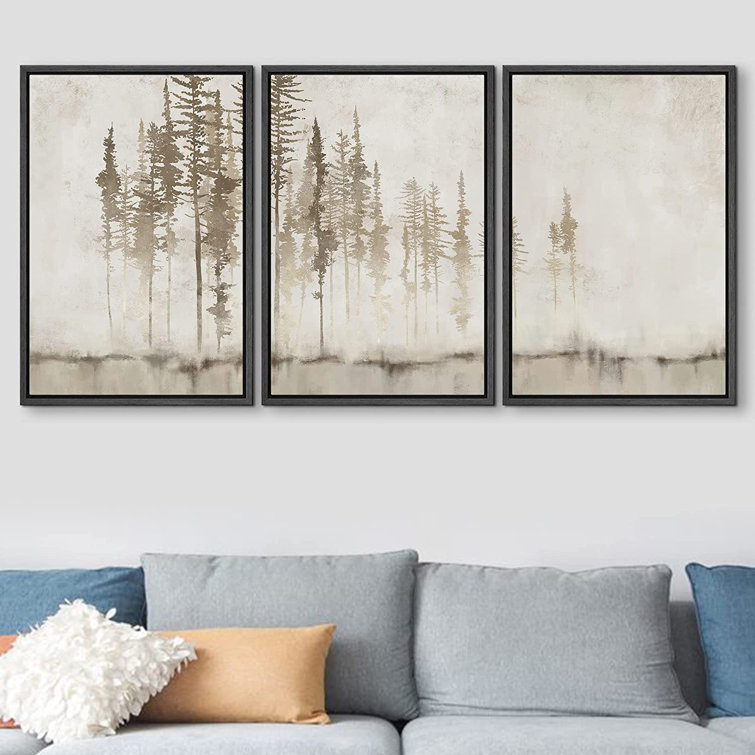 SIGNLEADER Grunge Forest Tree Landscape Framed On Canvas Pieces Print   Reviews Wayfair
