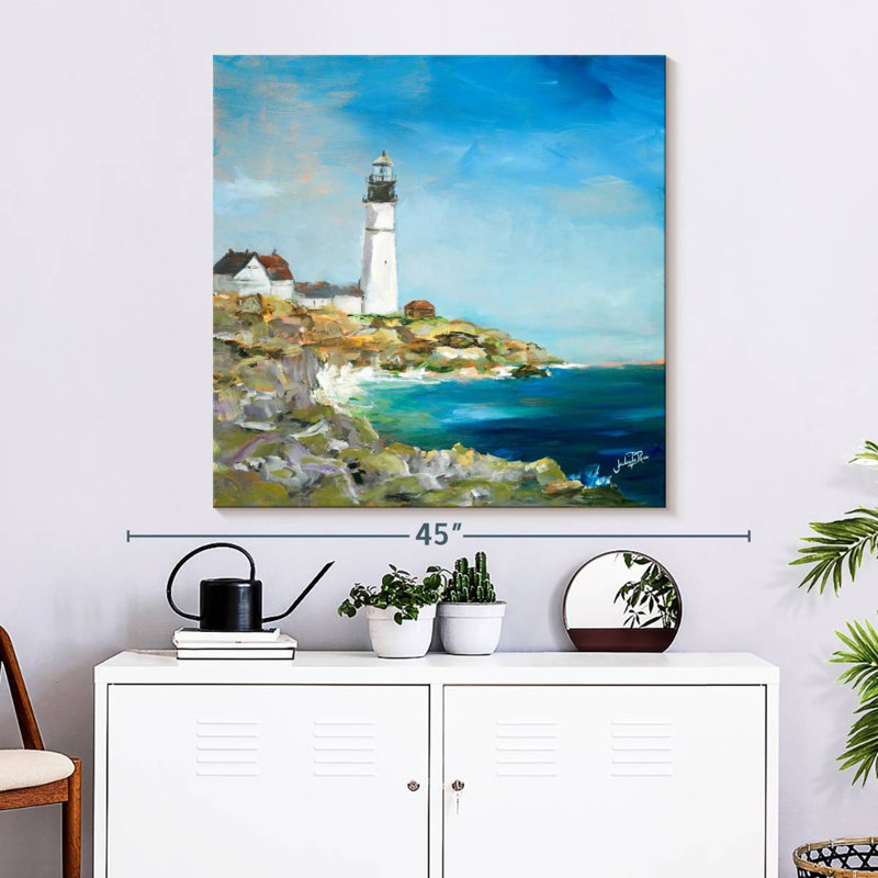 Phare d'Aletra sur la côte rocheuse I, H 33 po x l 33 po