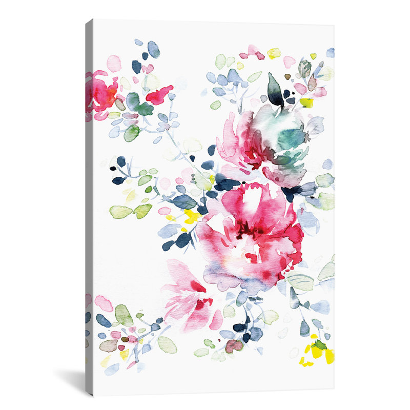 Bloom, impression sur toile tendue, H 24 po x l 16 po x P 1 po, Papier avec cadre noir, Blanc