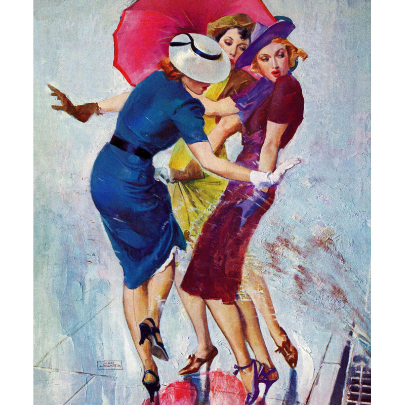 "splashed" par john lagatta, reproduction d’art sur toile tendue Vintage Fashion, H 36 po x l 30 po x P 1,5 po