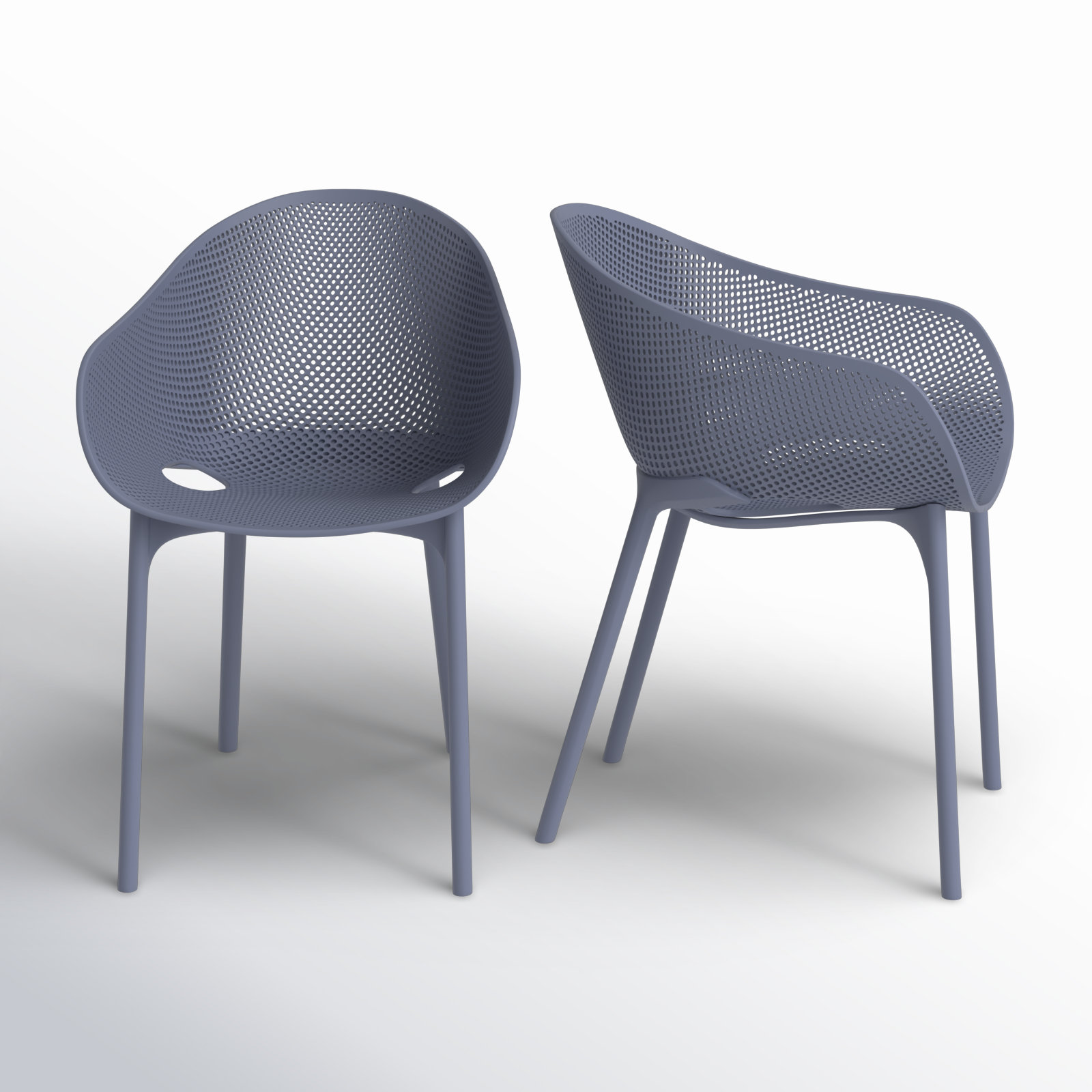 Farrah Stacking Patio Dining Armchair, Dark Gray