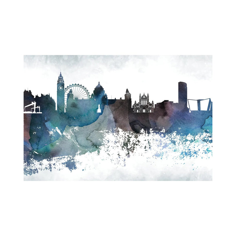 Belfast Bluish Skyline by WallDecorAddict - Wrapped Canvas Print, 66.04 cm H x 45.72 cm W x 3.175 cm D
